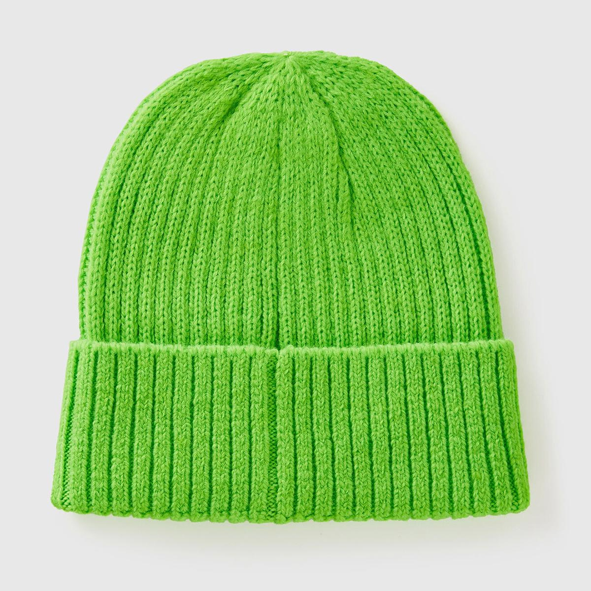 Erkek Çocuk Neon Yeşil Yün Karışımlı Slogan Yazılı Bere