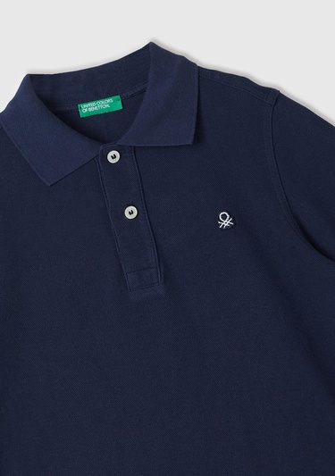 Erkek Çocuk Lacivert Logolu Polo T-Shirt