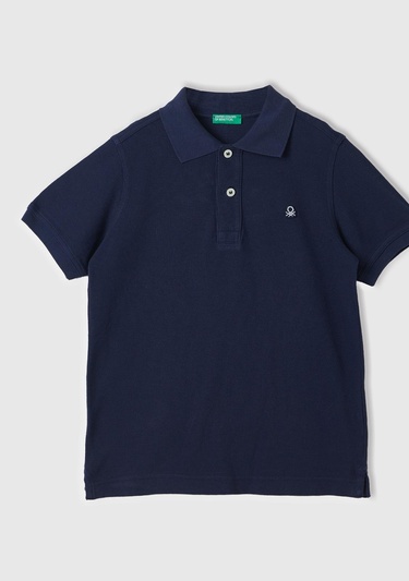 Erkek Çocuk Lacivert Logolu Polo T-Shirt