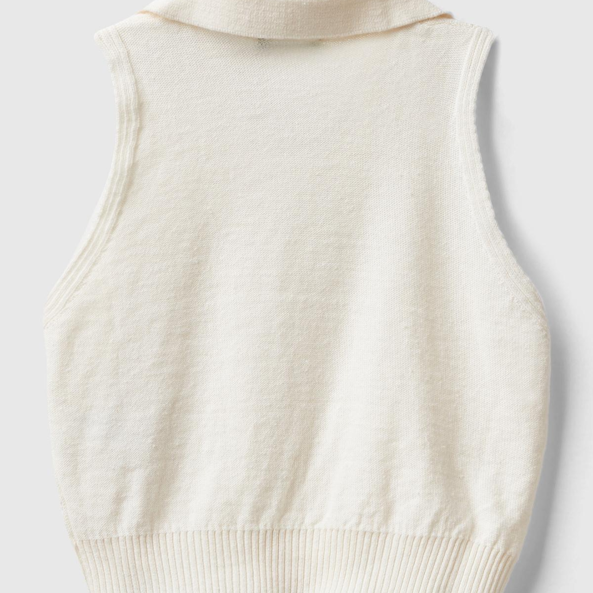 Kız Çocuk Bej Polo Yaka Triko Süveter