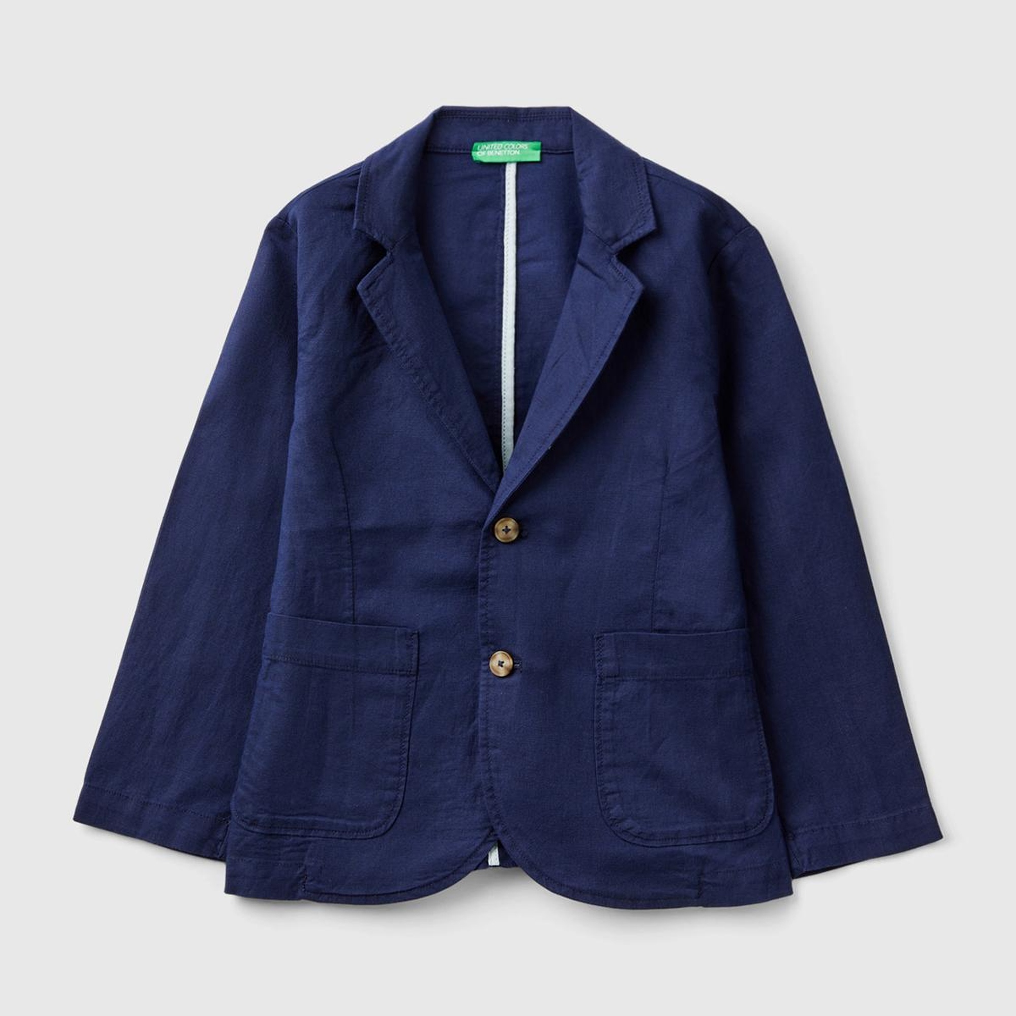 Erkek Çocuk Lacivert Keten Karışımlı Ceket