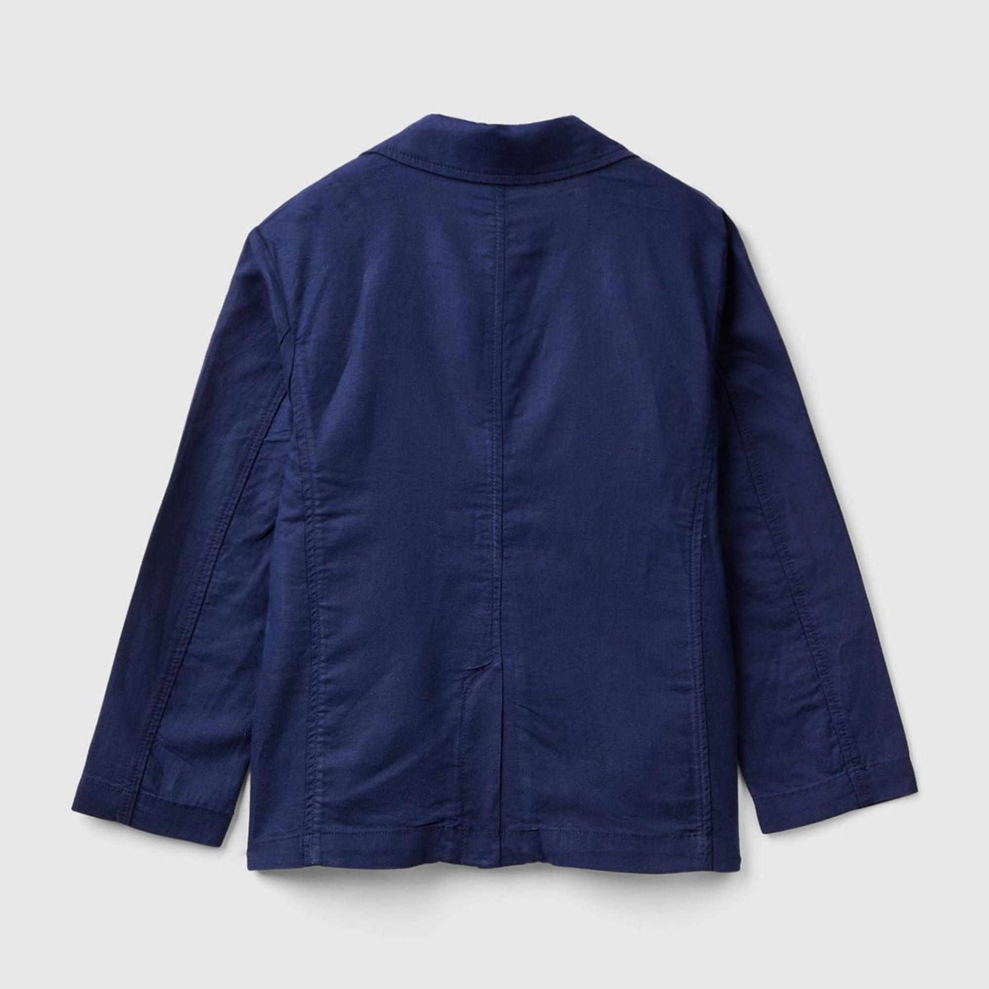 Erkek Çocuk Lacivert Keten Karışımlı Ceket