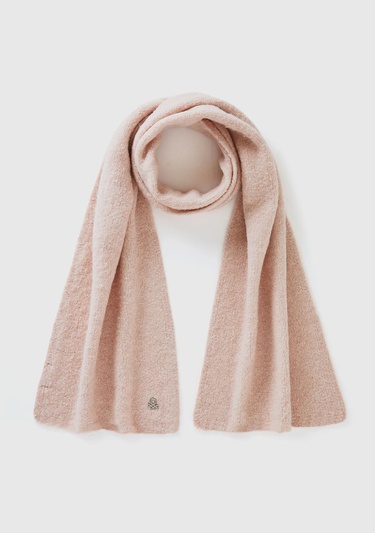  Kız Çocuk Toz Pembe Metal Logolu Melanj Görünümlü Atkı