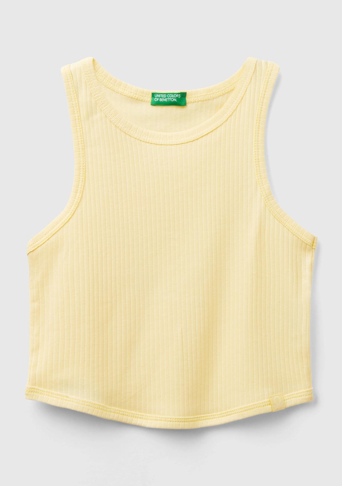  Kız Çocuk Sarı Fitilli Crop Atlet