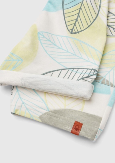  Erkek Çocuk Yeşil Mix Büzgü İpli Logo Etiketli Desenli Bermuda Şort