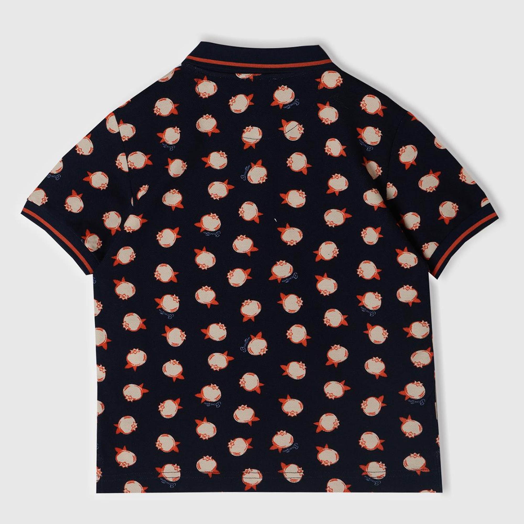 Erkek Çocuk Lacivert Sol Göğsü Logo Baskılı Tamamı Desenli Polo T-Shirt