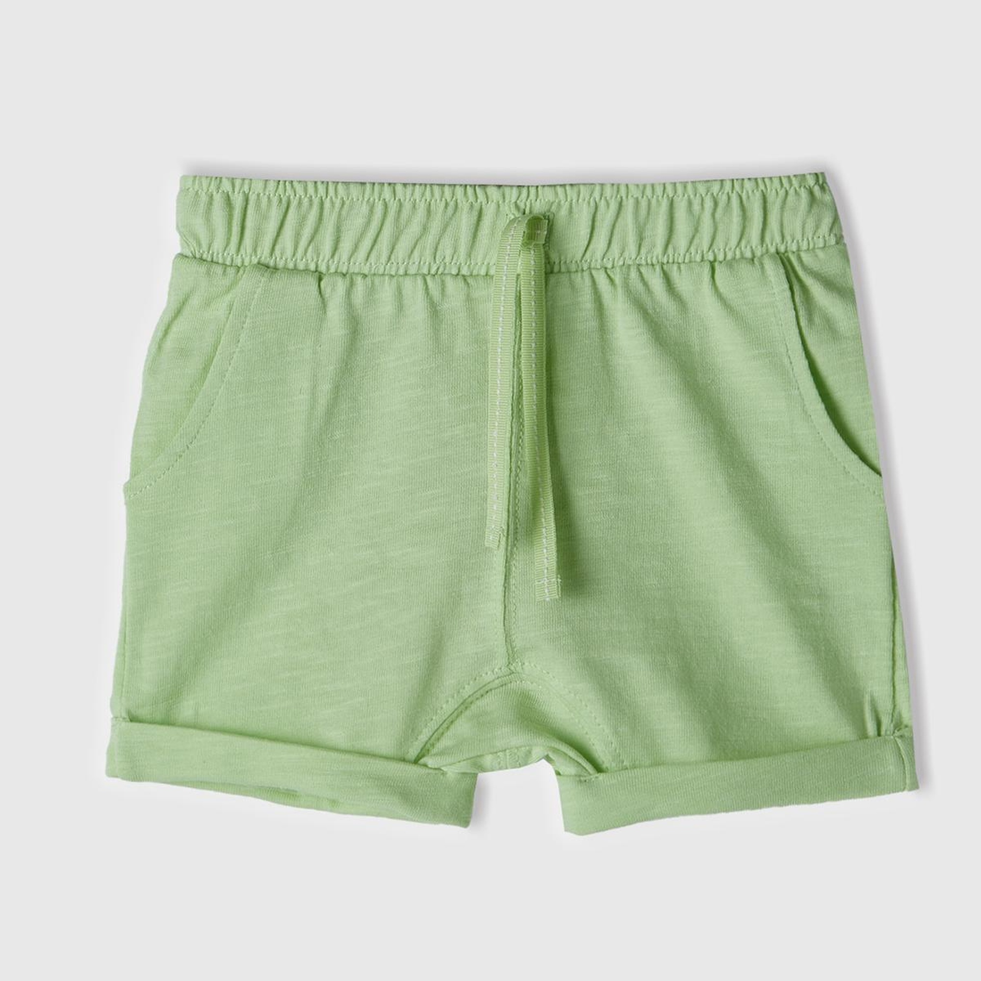 Bebek Açık Yeşil Yandan Cepli Beli Büzgülü ve İpli Şort