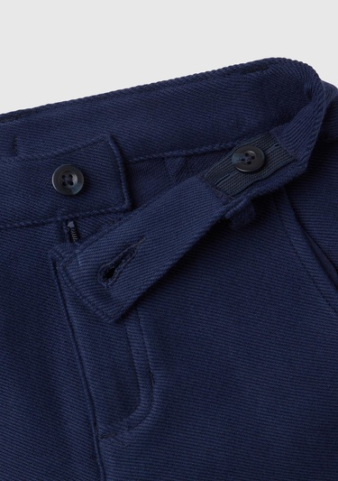  Erkek Çocuk Lacivert Arka Cebi Logo İşlemeli Biyeli Cep Detaylı Pantolon