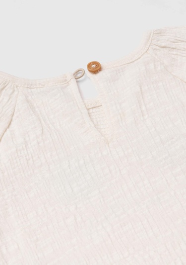  Bebek Krem Önü Grafik Baskılı Altı Fırfırlı Reglan Kol T-Shirt