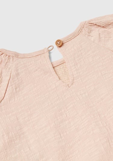  Bebek Gül Kurusu Önü Grafik Baskılı Altı Fırfırlı Reglan Kol T-Shirt