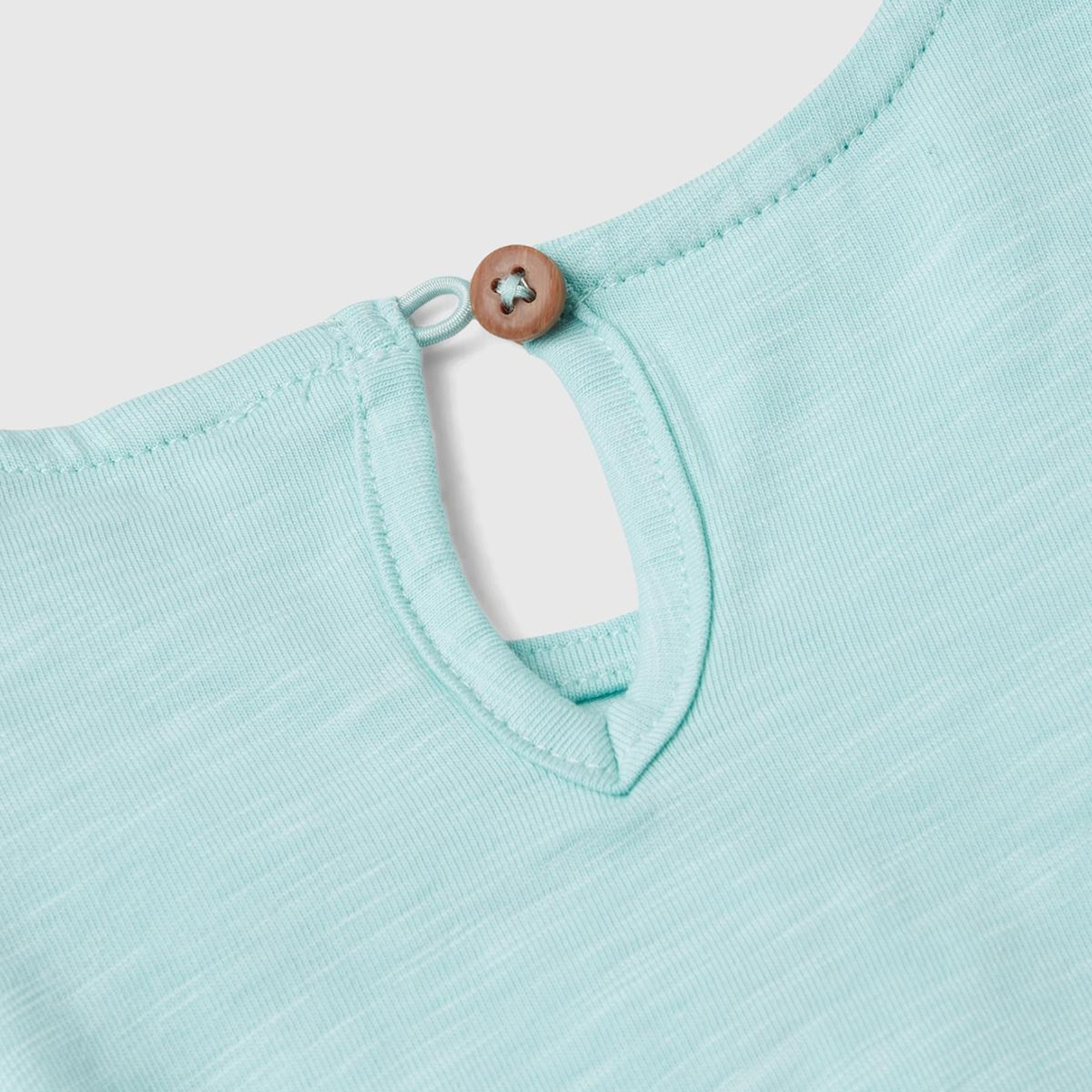 Kız Çocuk Su Yeşili Önü Tül Detaylı Grafik Baskılı Kolları Fırfırlı Bluz