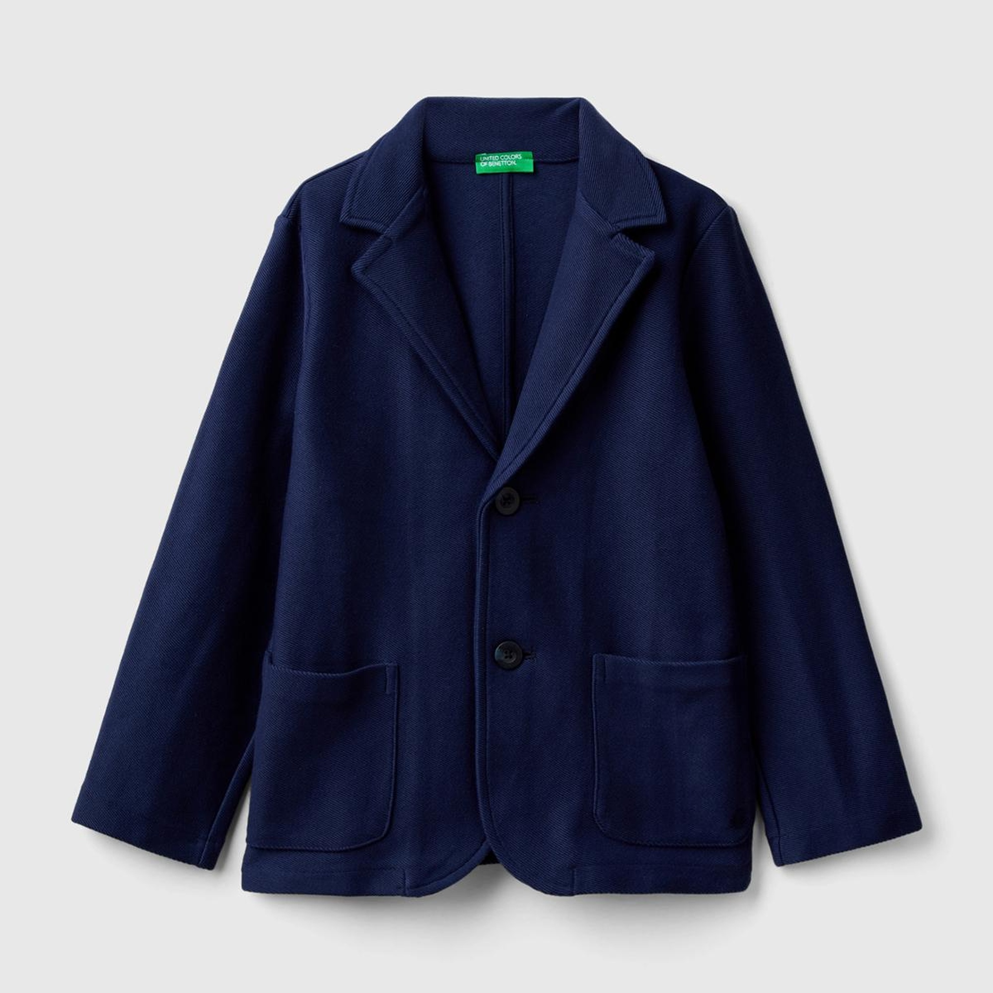 Erkek Çocuk Lacivert Düğme Kapamalı Yama Cepli Regular Ceket
