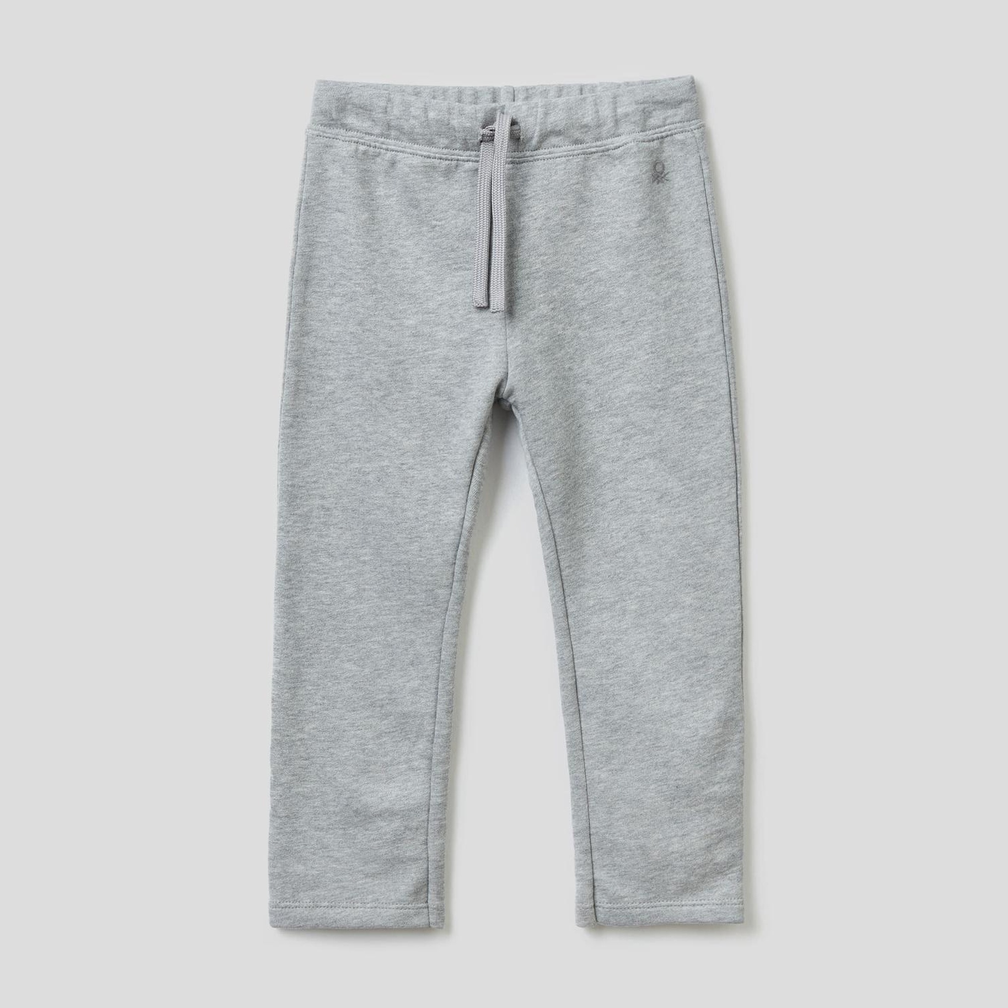 Kız Çocuk Gri Melanj Logo İşlemeli Eşofman Altı