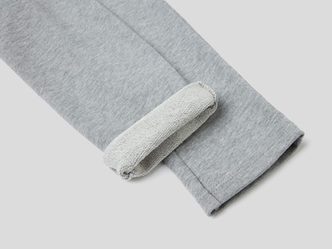  Kız Çocuk Gri Melanj Logo İşlemeli Eşofman Altı