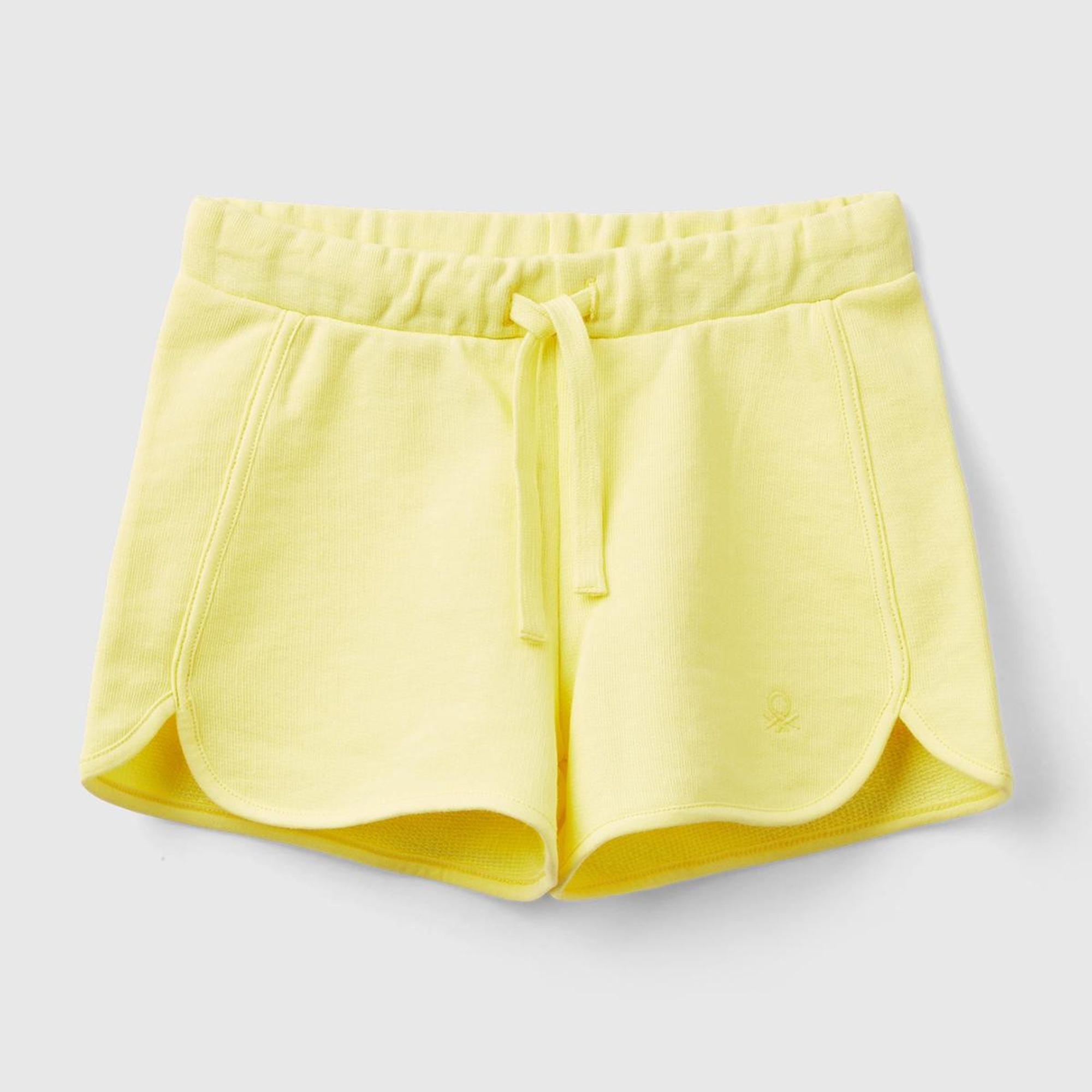 Kız Çocuk Sarı Logolu Sweat Şort