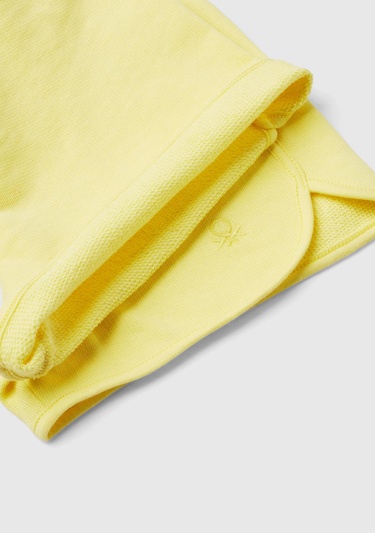  Kız Çocuk Sarı Logolu Sweat Şort