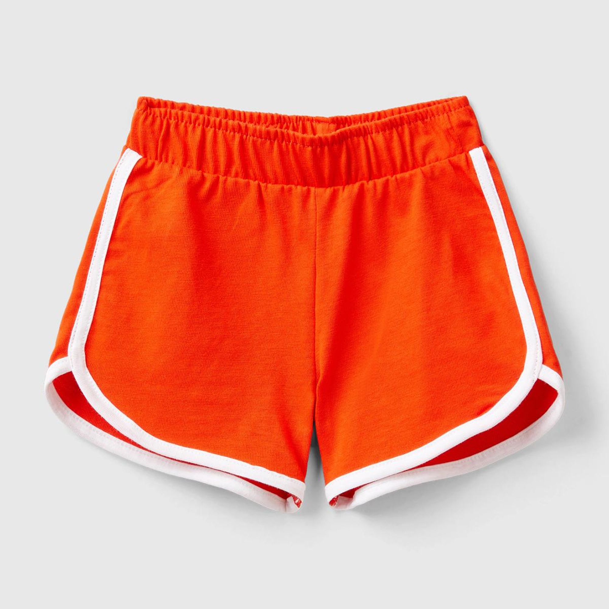 Bebek Nar Çiçeği Yama Cebi Logo Detaylı Kontrast Şeritli Beli Büzgülü Şort