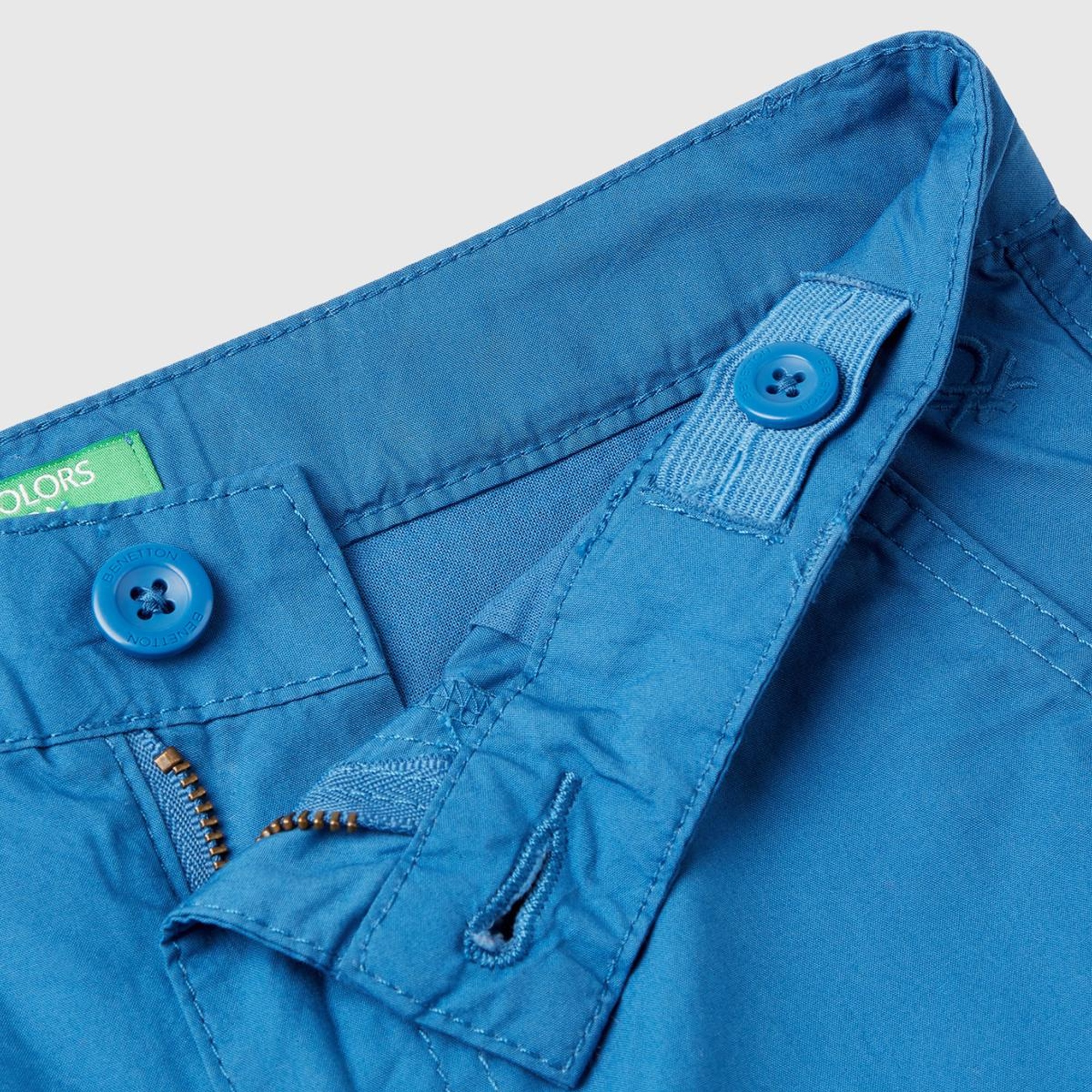 Erkek Çocuk Saks Mavi Chino Bermuda Şort