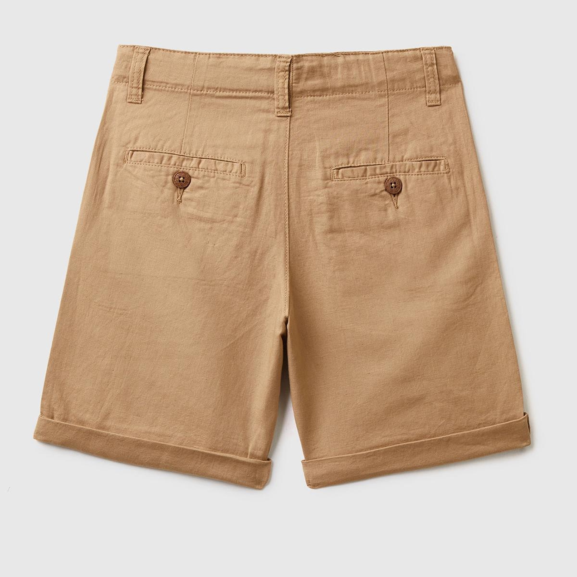 Erkek Çocuk Açık Kahve Keten Karışımlı Şort