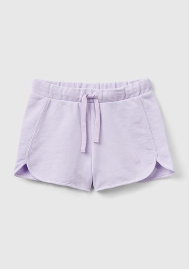  Kız Çocuk Lila Logolu Sweat Şort