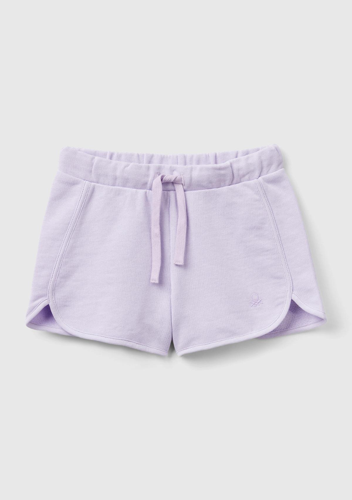  Kız Çocuk Lila Logolu Sweat Şort
