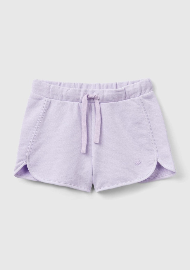  Kız Çocuk Lila Logolu Sweat Şort