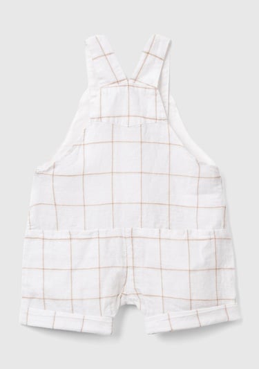  Bebek Krem-Bej Göğsü Nakış İşlemeli ve Düğmeli Kıvrık Paça Tulum