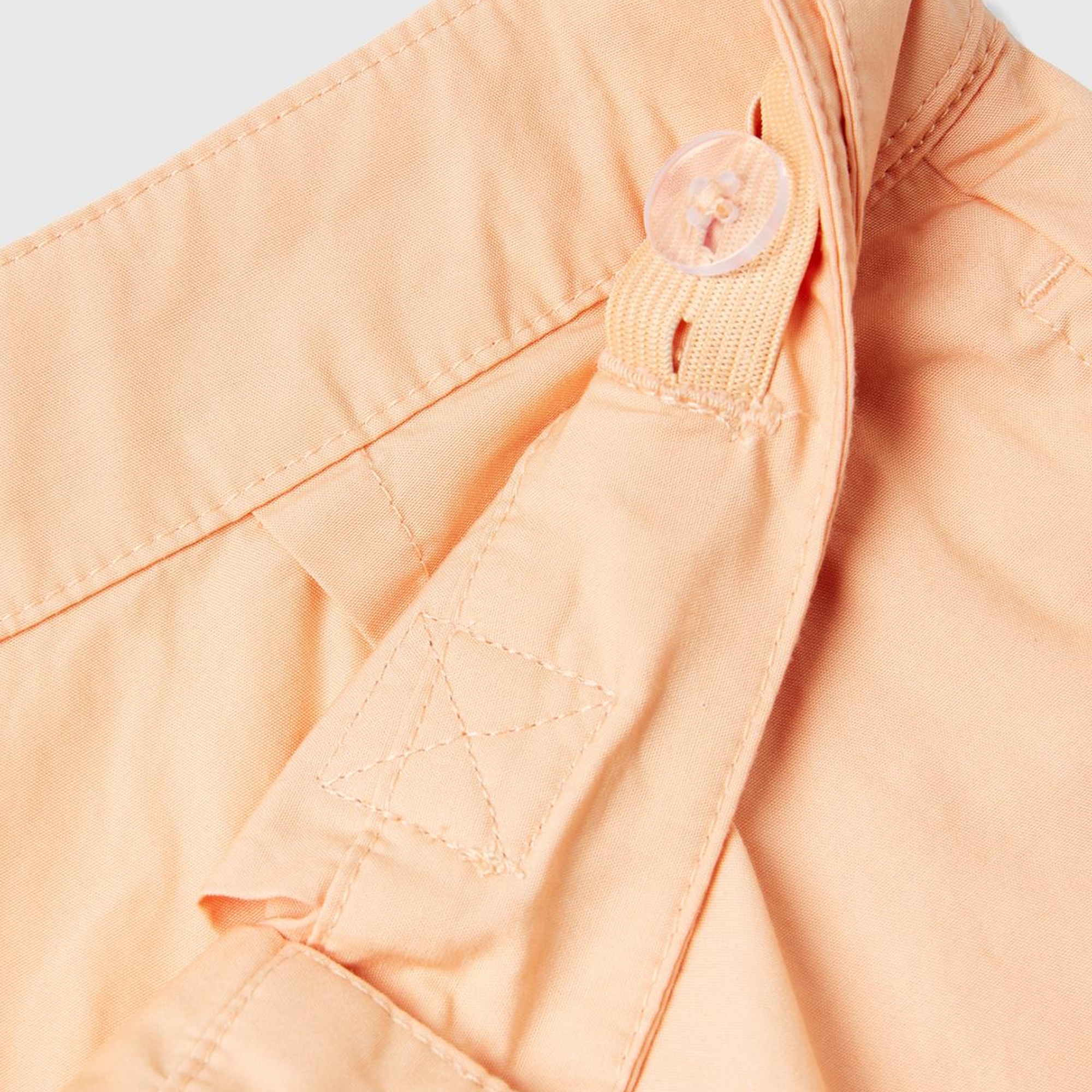 Kız Çocuk Şeftali Pileli Yüksek Bel Geniş Paça Pantolon