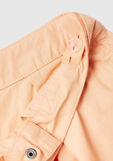  Kız Çocuk Şeftali Pileli Yüksek Bel Geniş Paça Pantolon