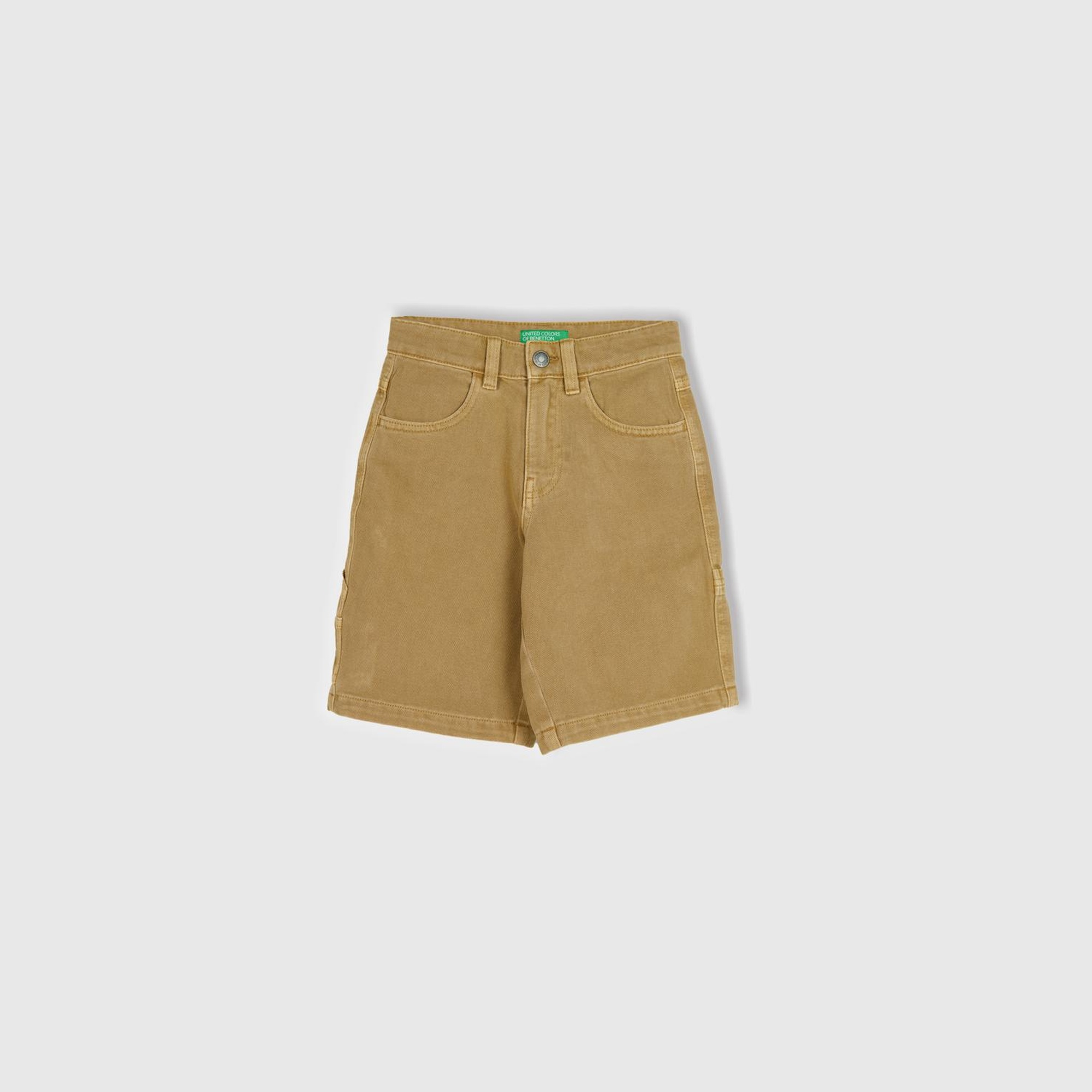 Erkek Çocuk Bej Denim Bermuda Şort