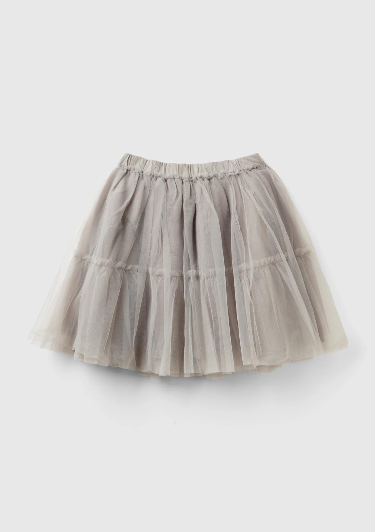  Kız Çocuk Füme İç Astarlı Kloş Tül Etek