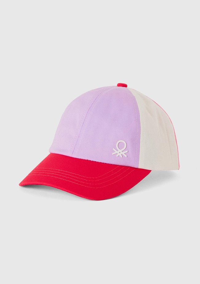  Erkek Çocuk Fuşya Önü Logo İşlemeli Çok Renkli Metal Tokalı Kep Şapka