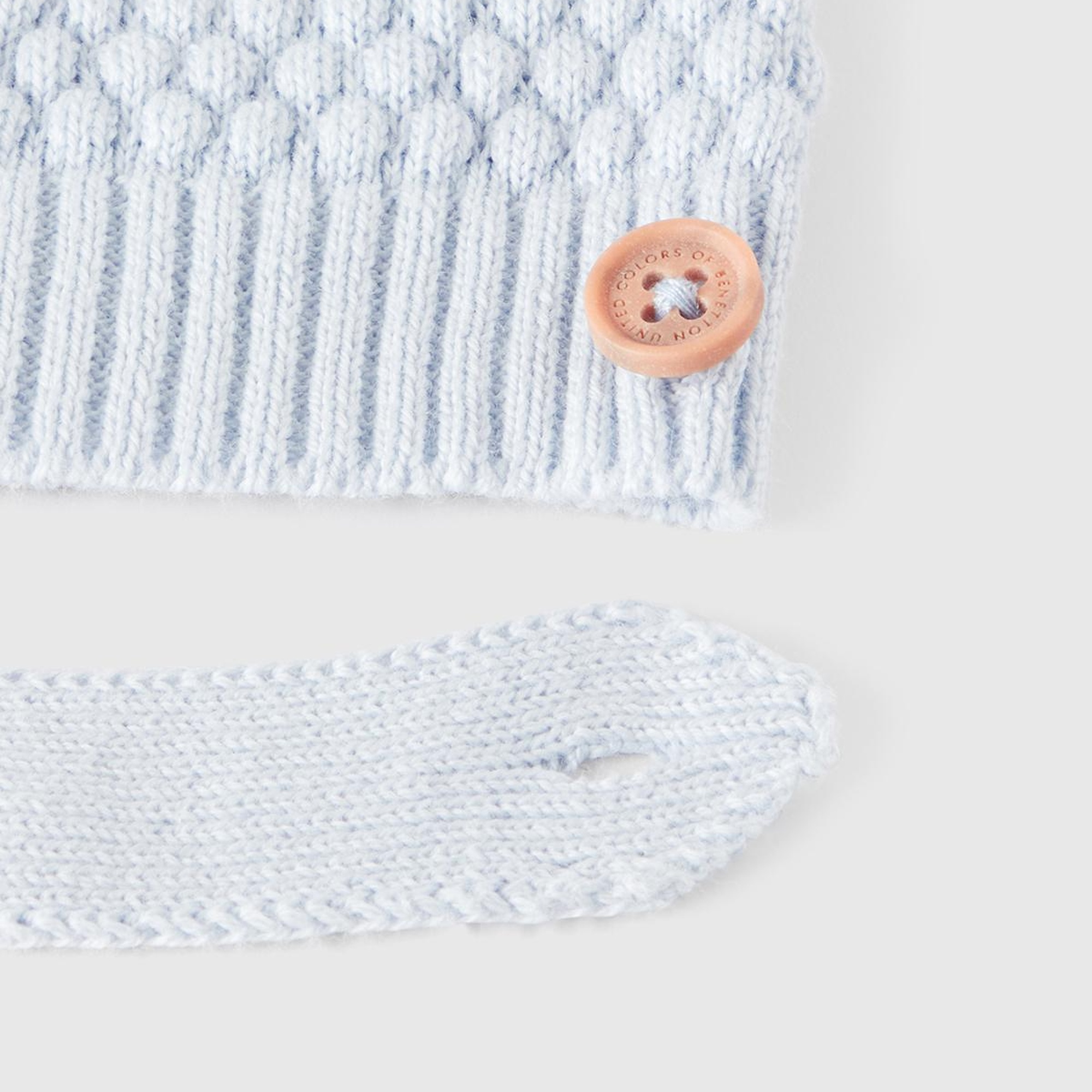 Bebek Toz Mavi 3D Dikişli İpli ve Düğmeli Şapka