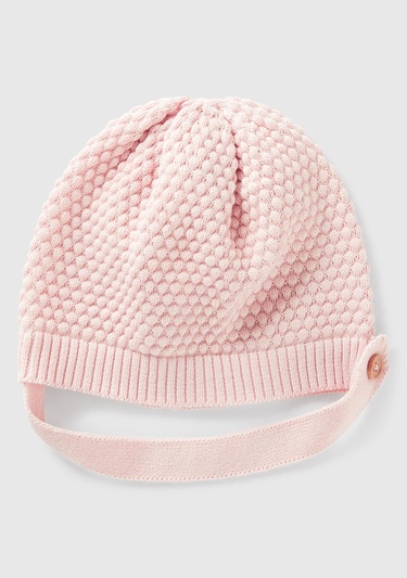  Bebek Toz Pembe 3D Dikişli İpli ve Düğmeli Şapka