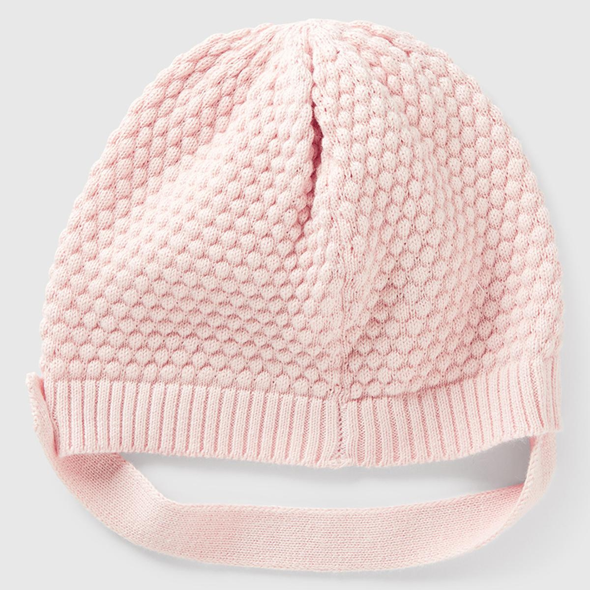 Bebek Toz Pembe 3D Dikişli İpli ve Düğmeli Şapka