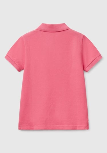  Erkek Çocuk Fuşya Logolu Pike Polo T-Shirt