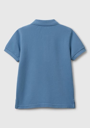  Erkek Çocuk Havacı Mavi Logolu Pike Polo T-Shirt