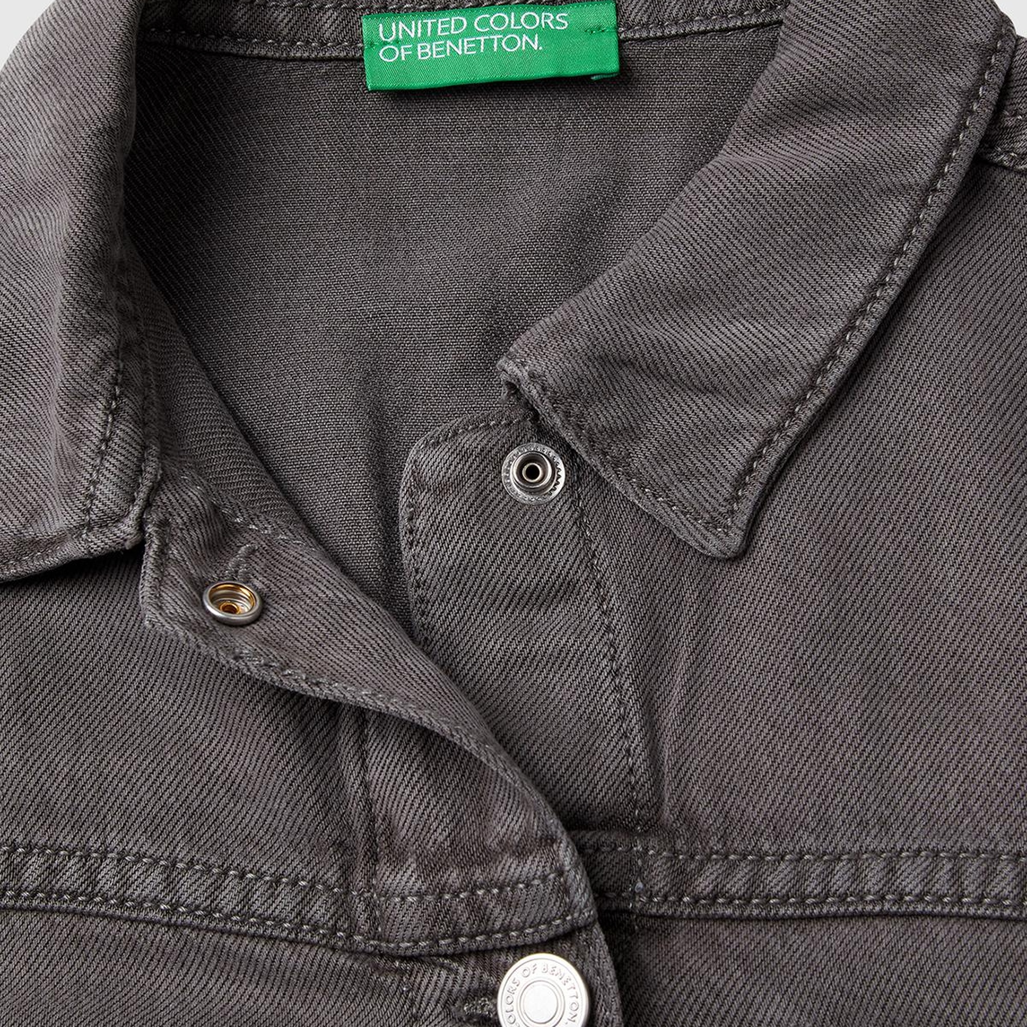 Kız Çocuk Antrasit %100 Liyosel Logo Detaylı Önü Yama Cepli Ceket