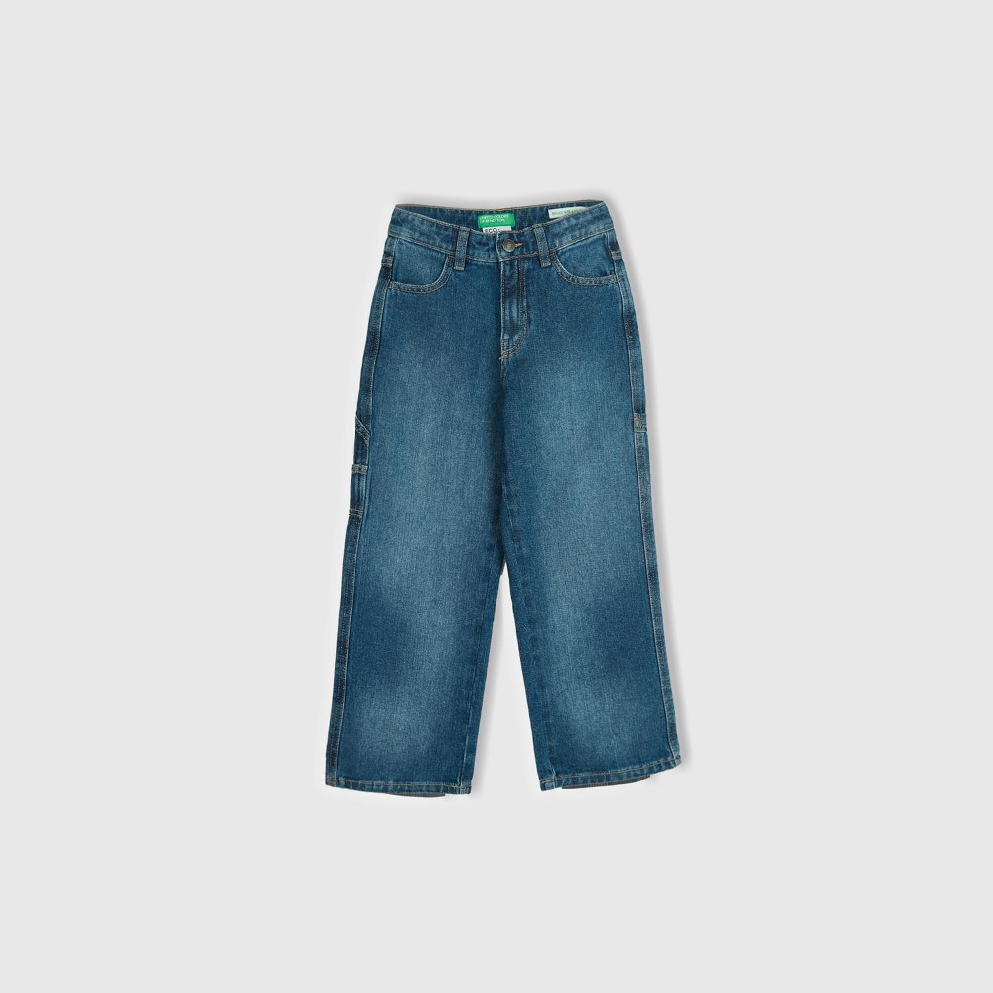 Erkek Çocuk Lacivert Tek Kargo Cepli Denim Pantolon