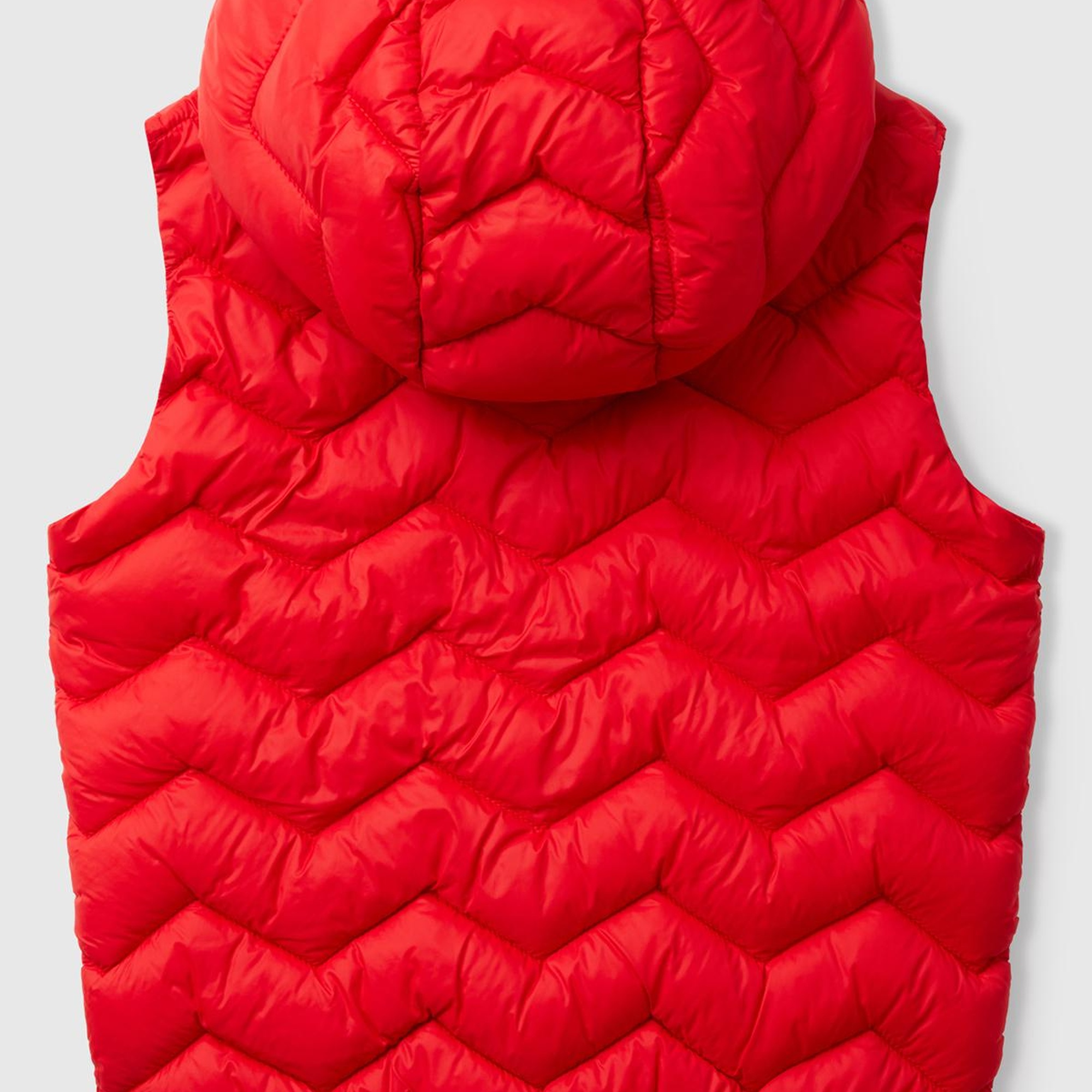 Erkek Çocuk Kırmızı Logo Detaylı Kapüşonlu Yelek