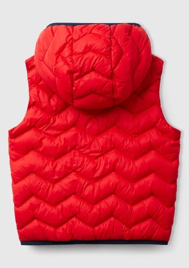  Erkek Çocuk Kırmızı Logo Detaylı Kapüşonlu Yelek