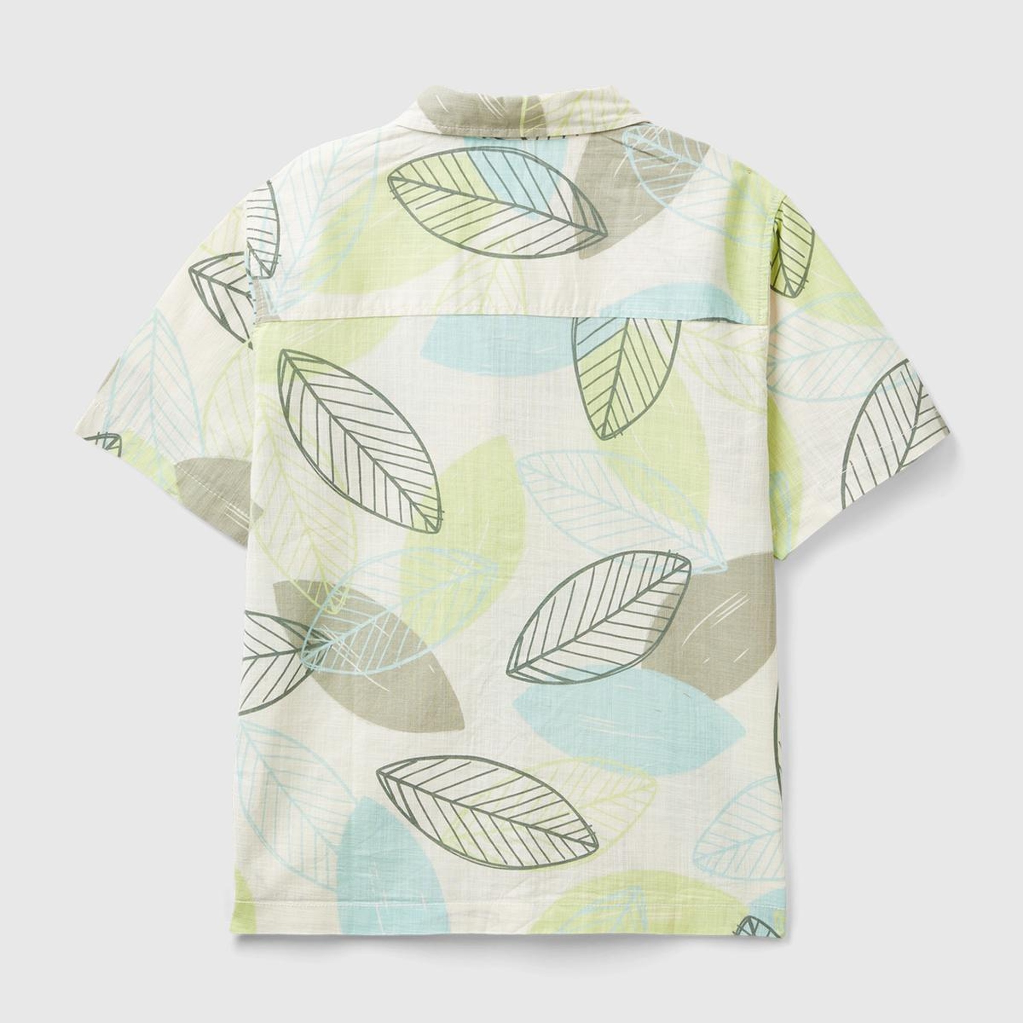 Erkek Çocuk Yeşil Mix Tamamı Desenli Kısa Kollu Gömlek