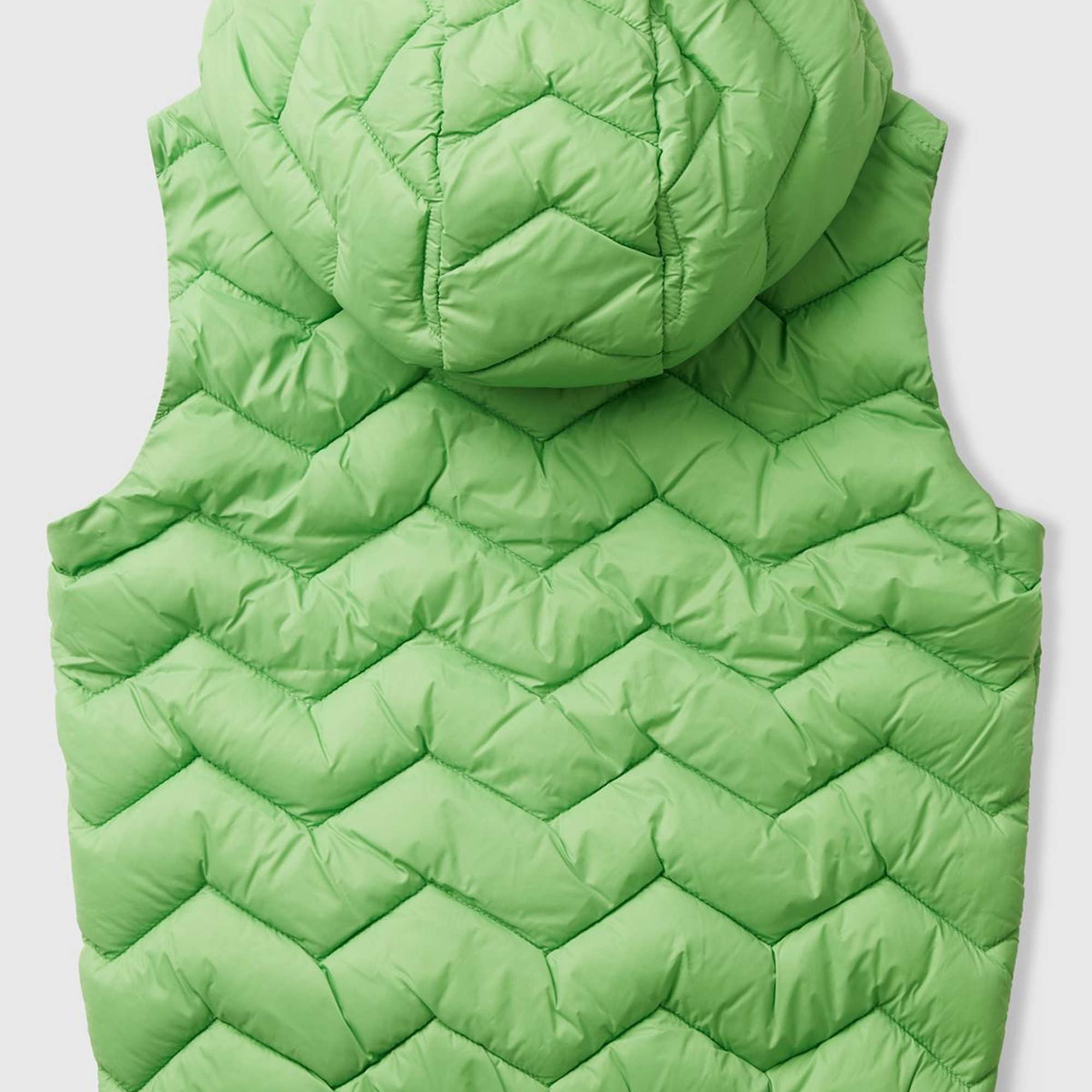 Erkek Çocuk Fıstık Yeşili Logo Detaylı Kapüşonlu Yelek