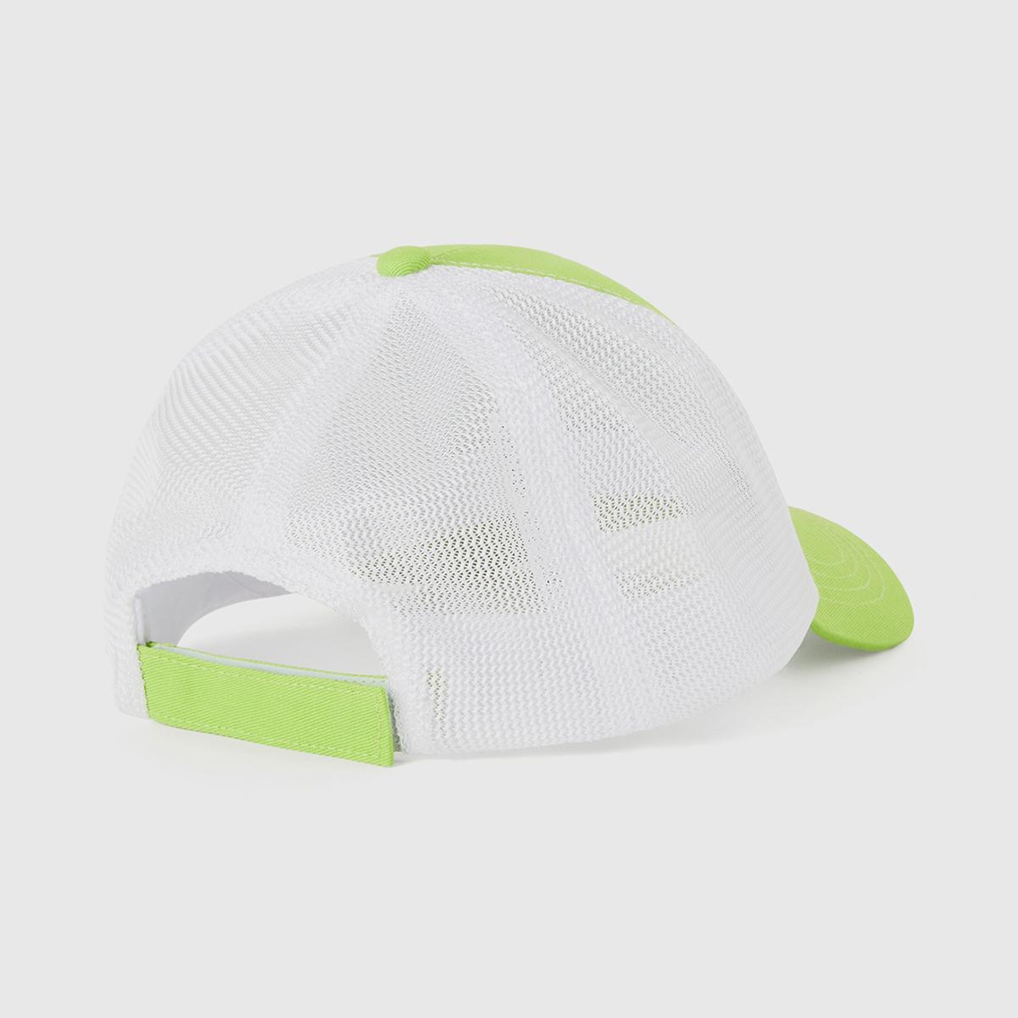 Erkek Çocuk Neon Yeşil Önü Grafik Baskılı Arkası File Detaylı Cırtcırtlı Kep Şapka