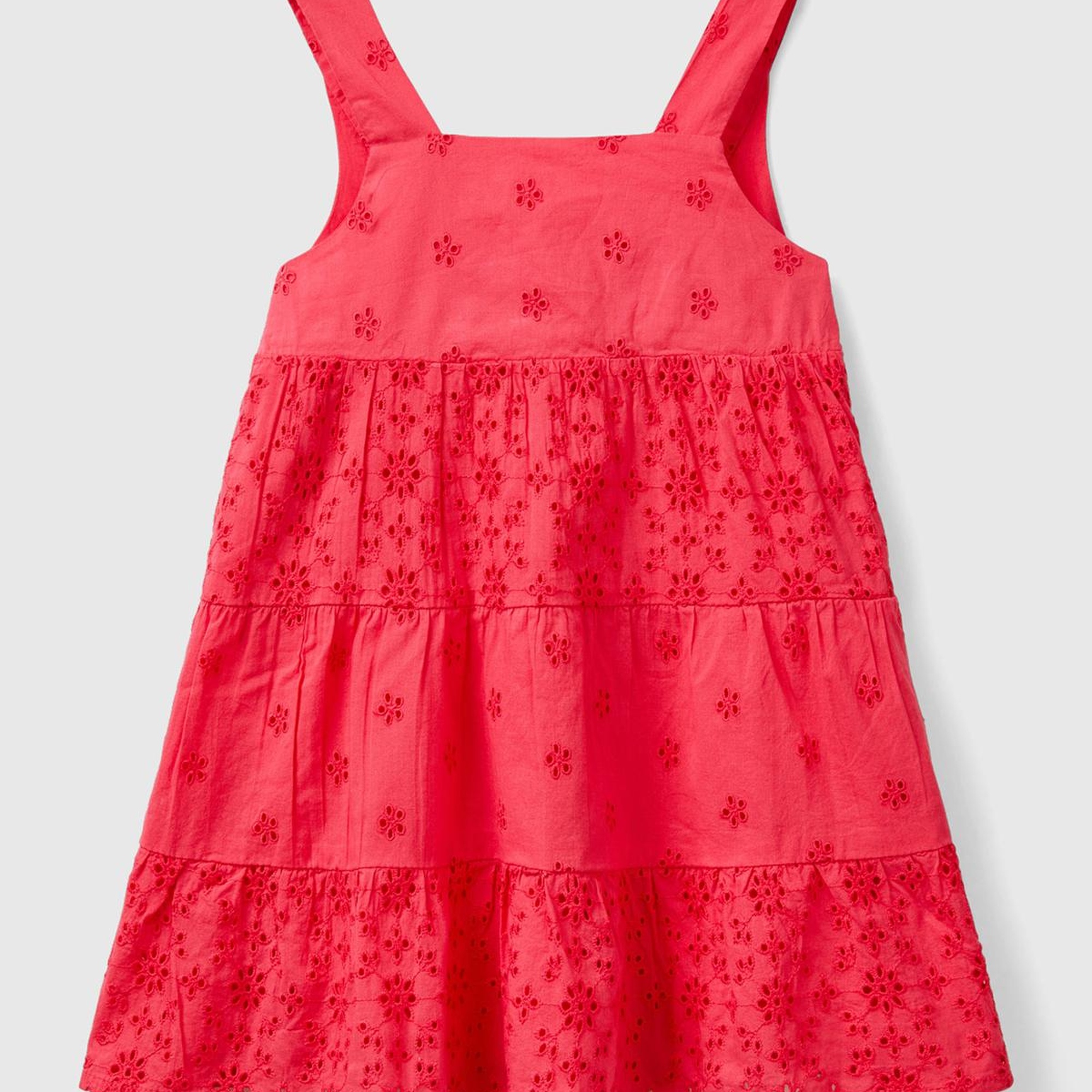 Kız Çocuk Fuşya Arkası Üçgen Detaylı Yandan Gizli Fermuarlı Elbise