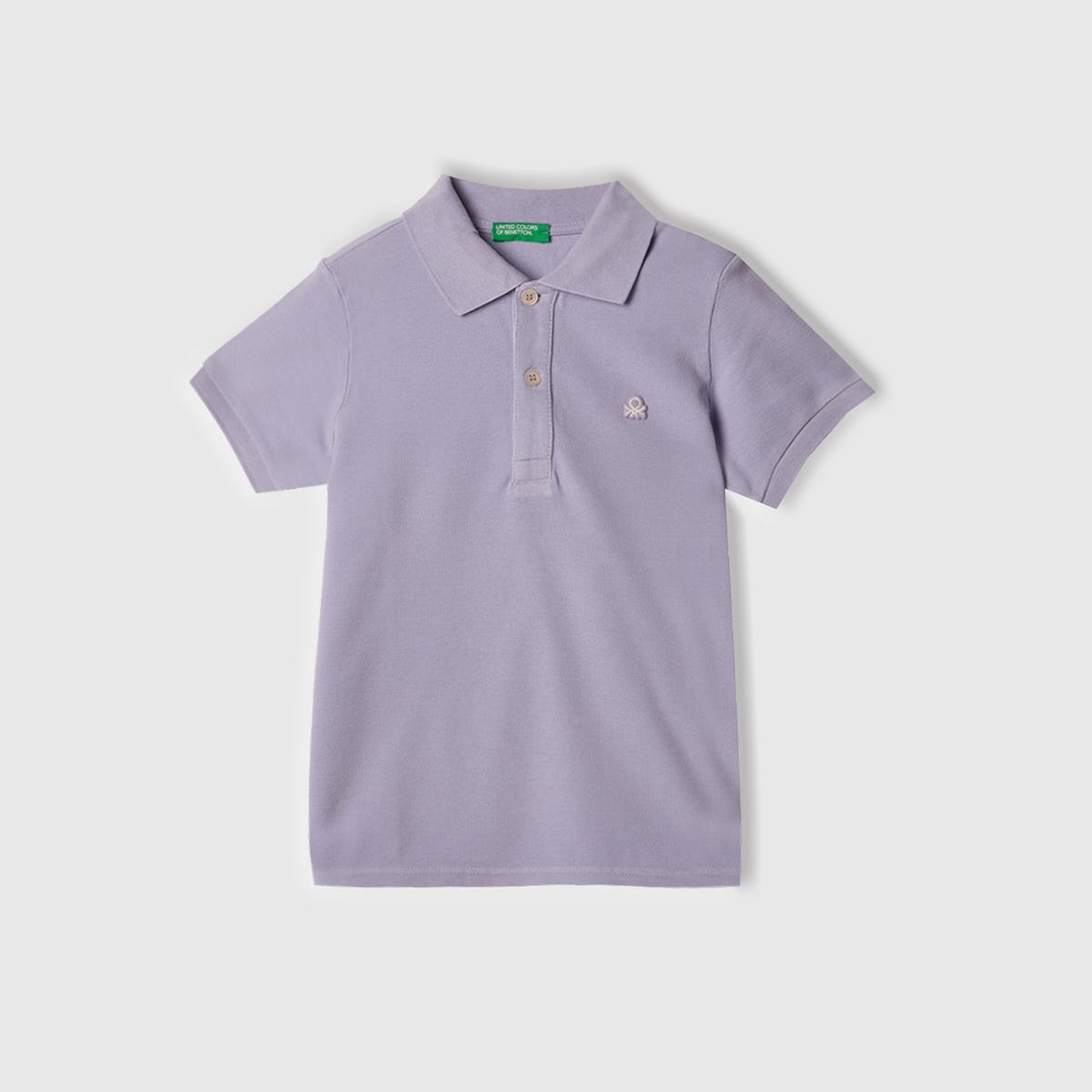 Erkek Çocuk Mor Logolu Pike Polo T-Shirt