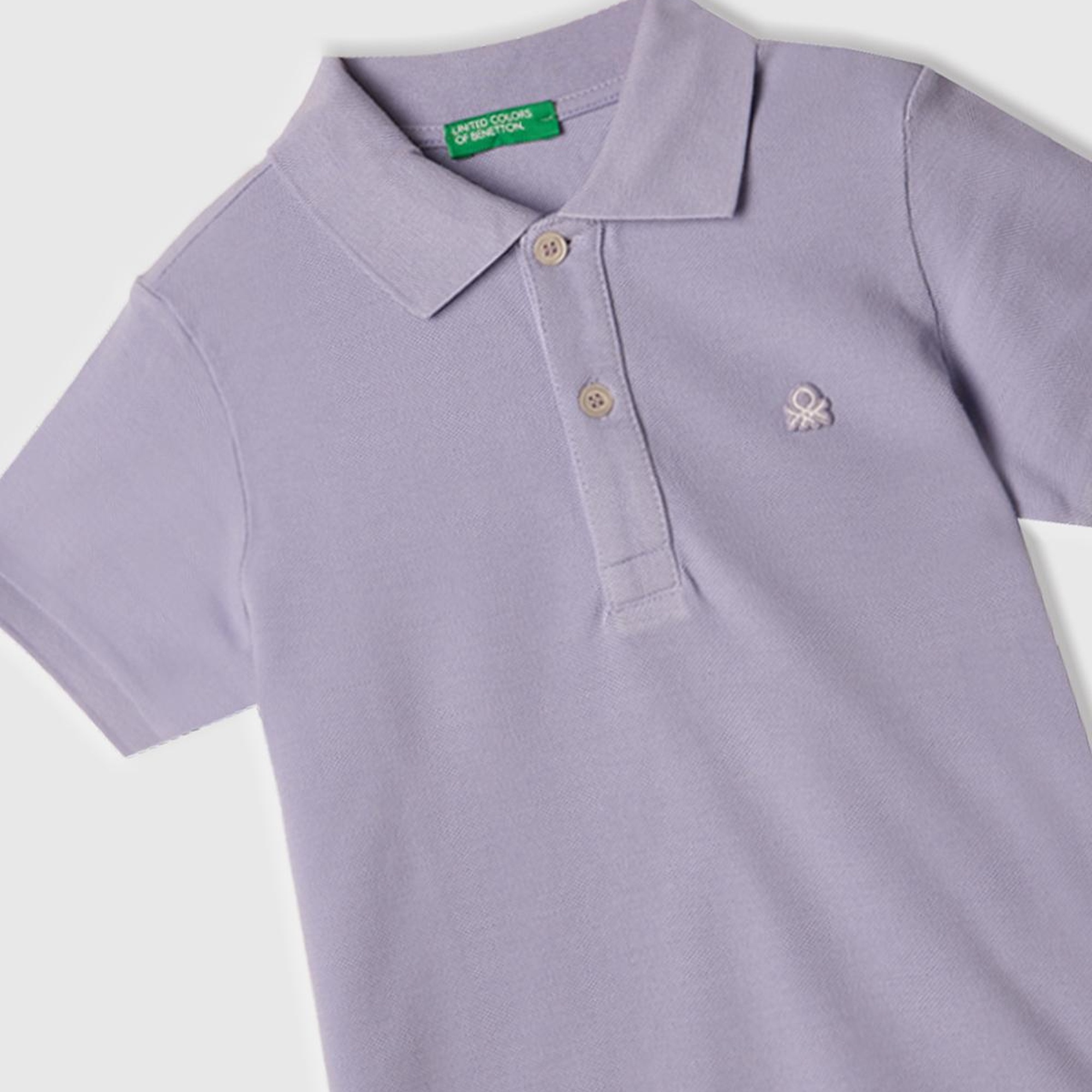 Erkek Çocuk Mor Logolu Pike Polo T-Shirt