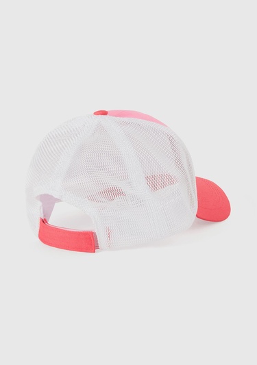  Erkek Çocuk Pembe Önü Grafik Baskılı Arkası File Detaylı Cırtcırtlı Kep Şapka