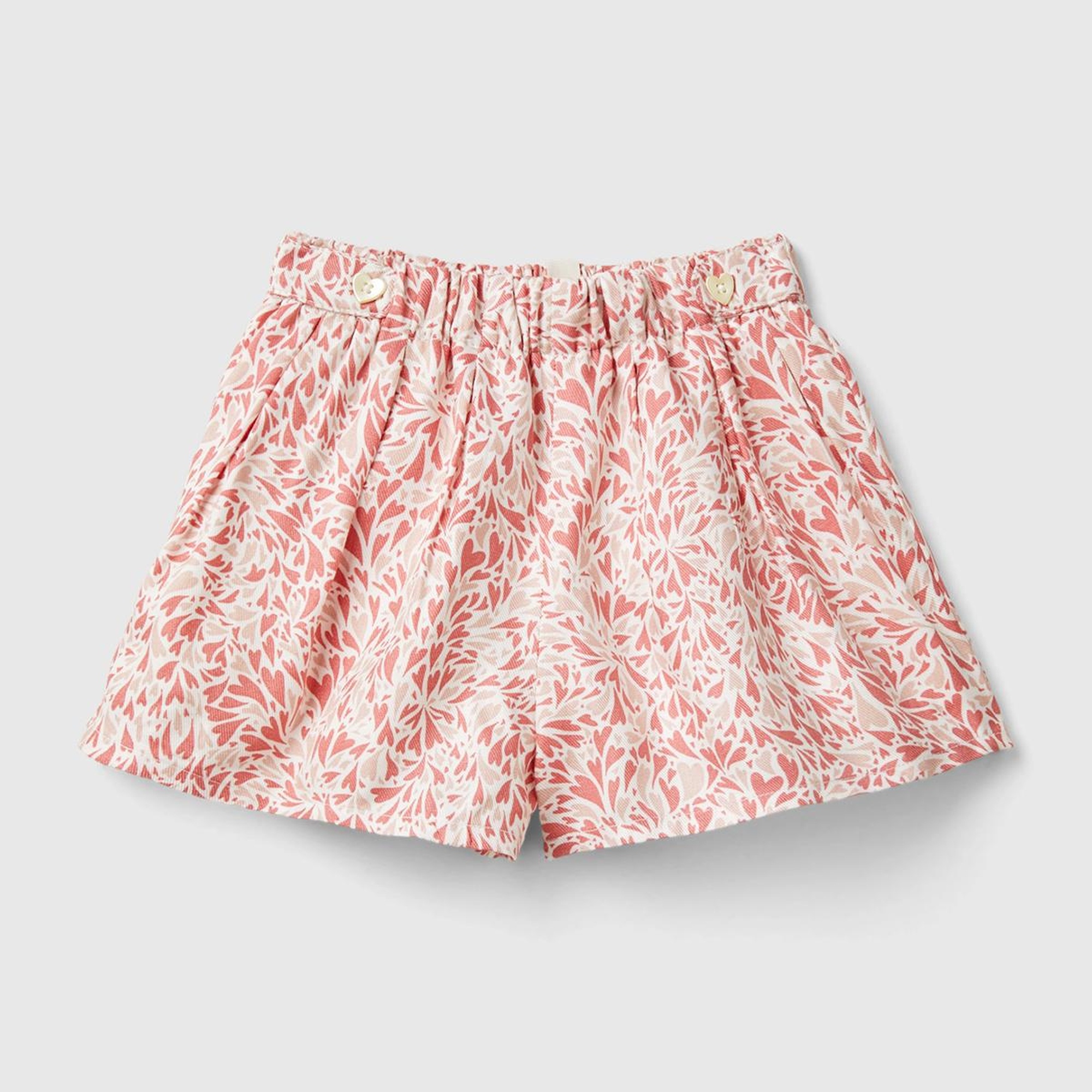 Bebek Pembe Beli Büzgülü Toka Detaylı Pileli Şort Etek