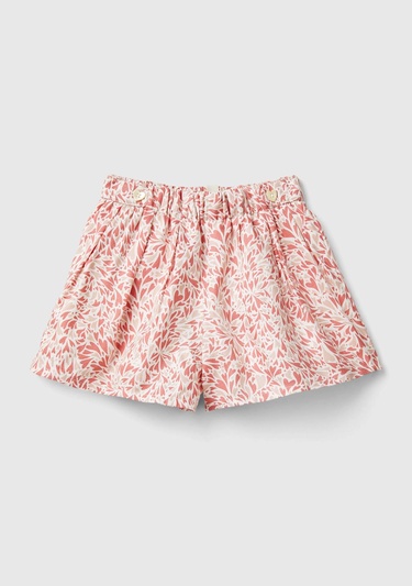  Bebek Pembe Beli Büzgülü Toka Detaylı Pileli Şort Etek